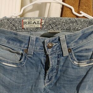 Ariat Light Blue Denim Jeans with Paisley Waistband